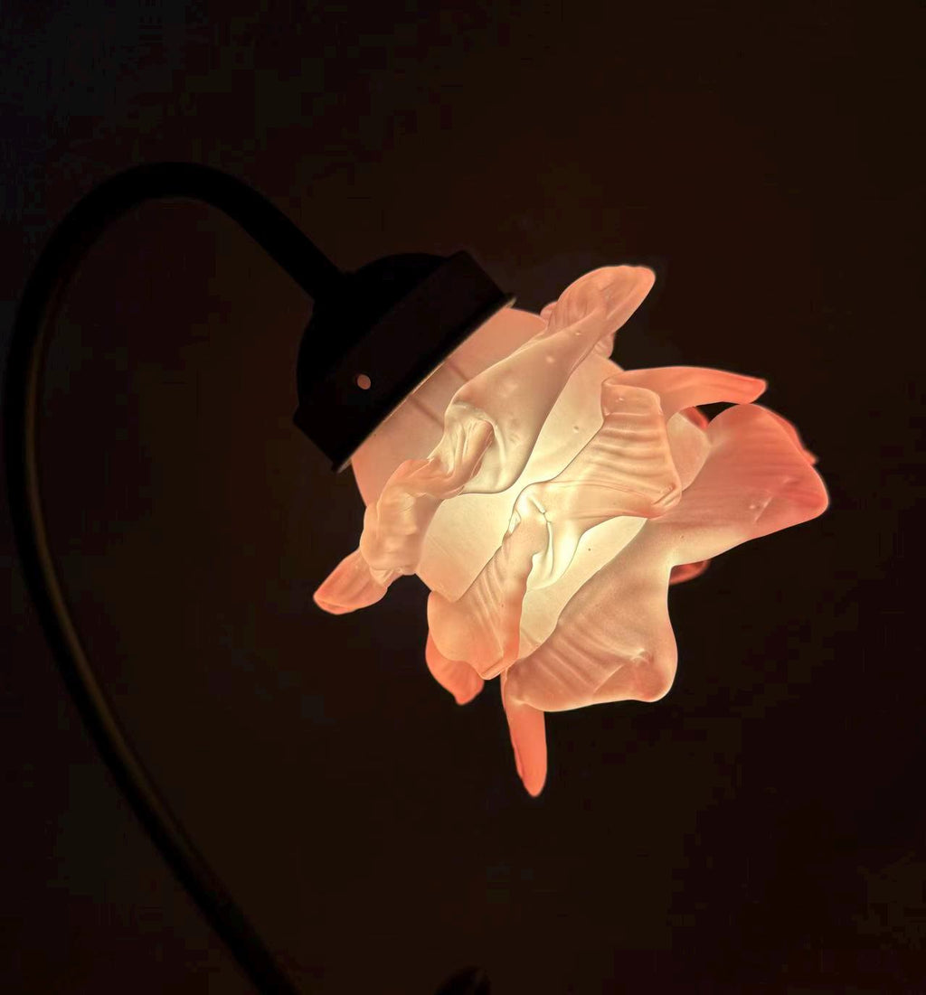 Vintage Art Nouveau Lily Table Lamp French Pâte de Verre Shades