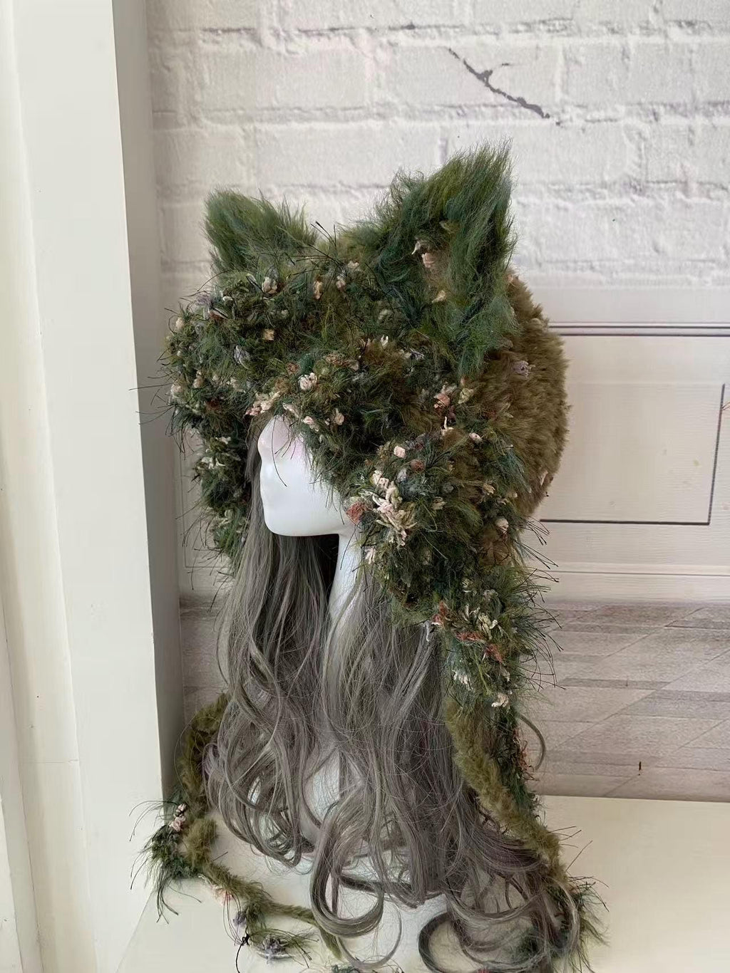StellarPride Long Fur Woodland Fox Ear Hood Fairycore Forest Festival