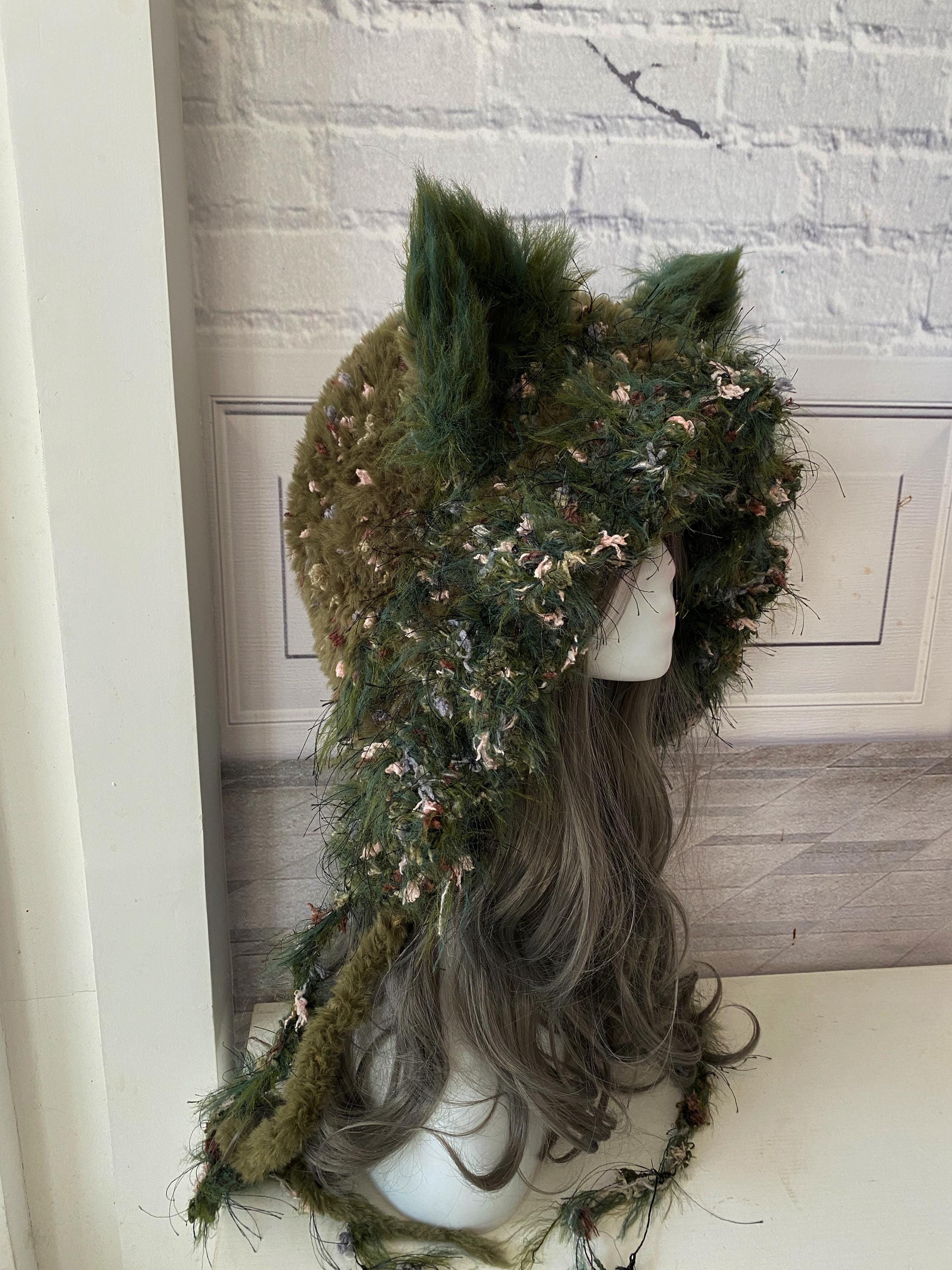 StellarPride Long Fur Woodland Fox Ear Hood Fairycore Forest Festival