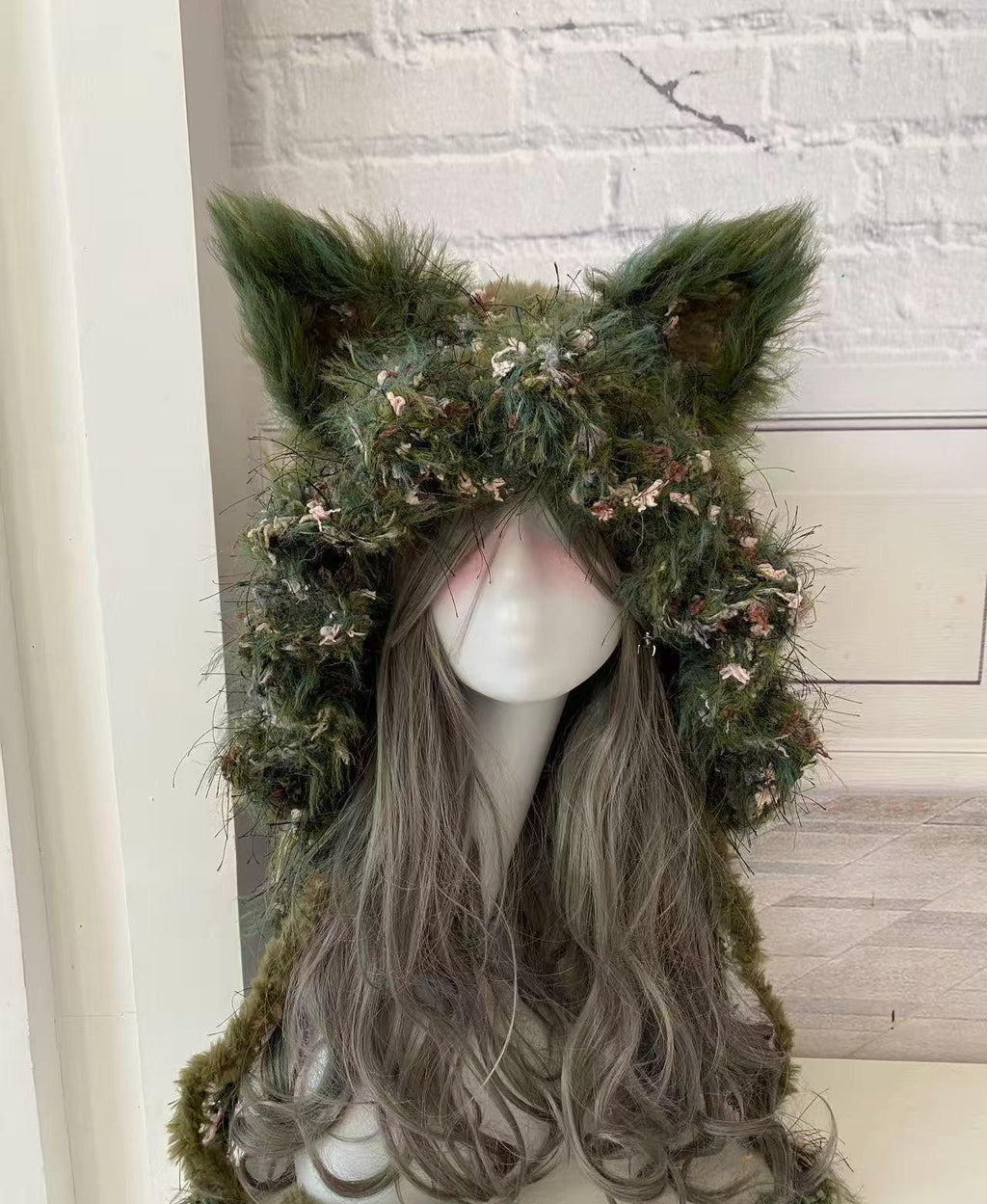 StellarPride Long Fur Woodland Fox Ear Hood Fairycore Forest Festival