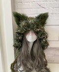 StellarPride Long Fur Woodland Fox Ear Hood Fairycore Forest Festival