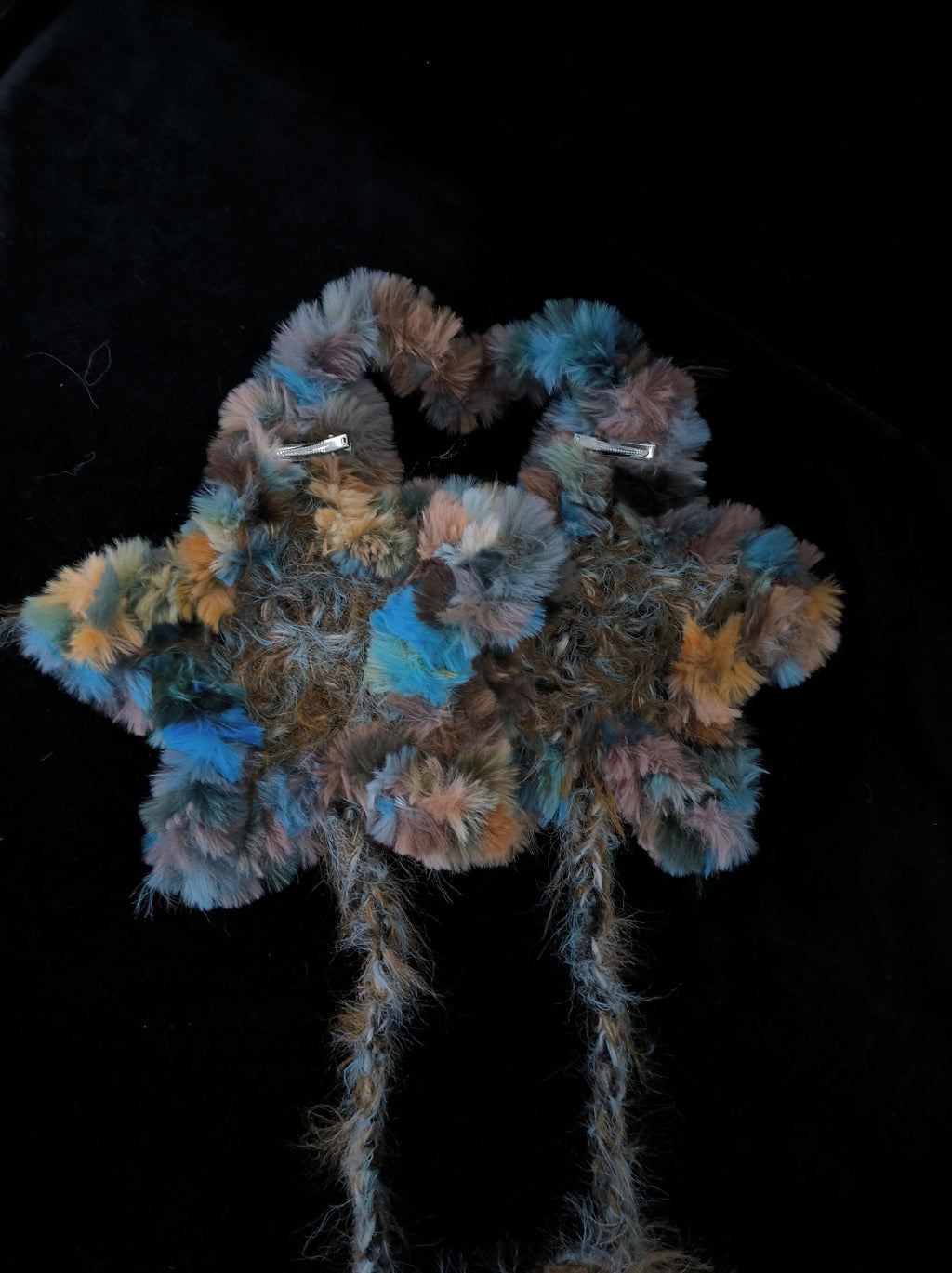 StellarPride Handmade Earthy Fairycore Star Earmuffs Plush Yarn