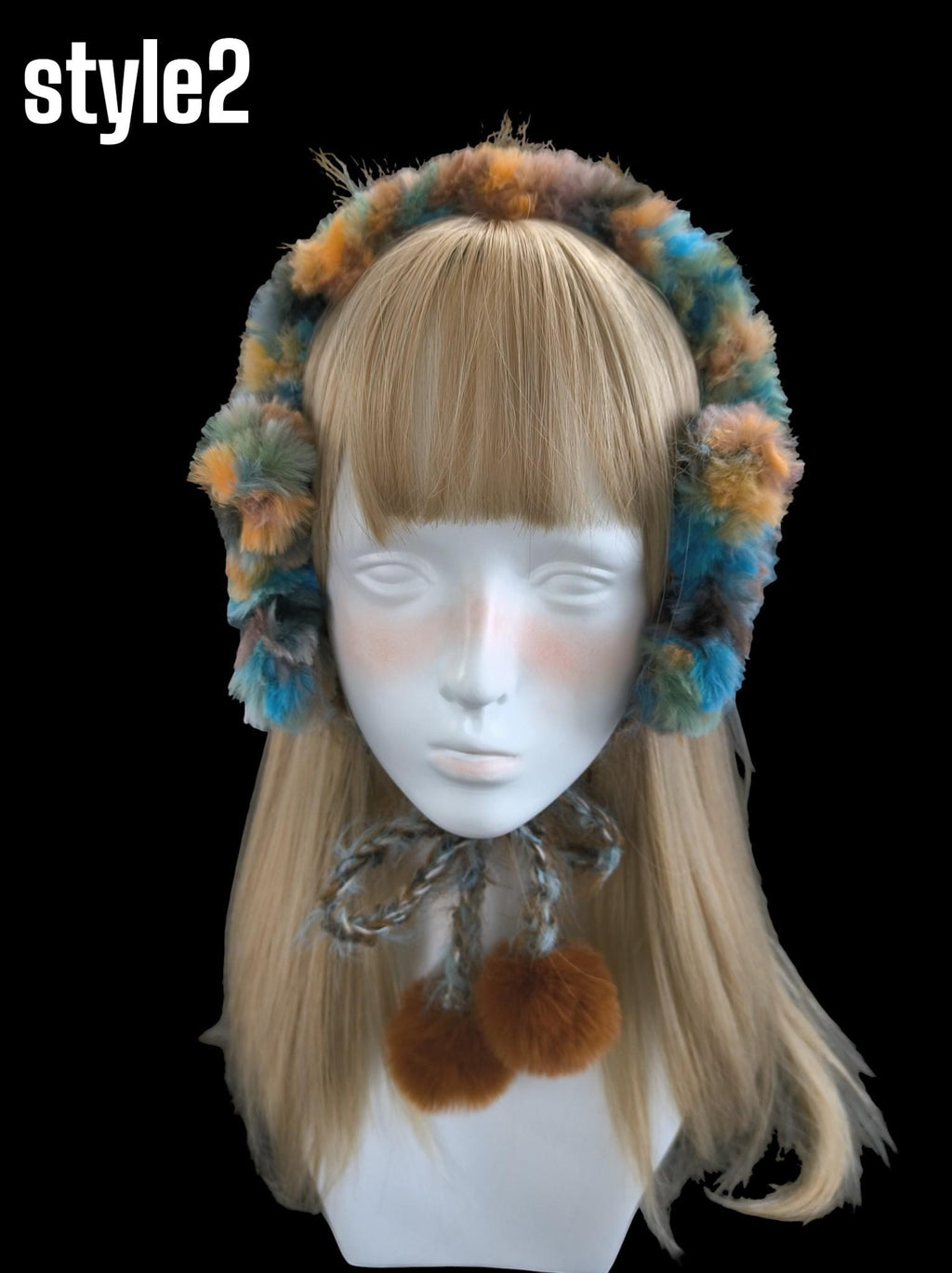 StellarPride Handmade Earthy Fairycore Star Earmuffs Plush Yarn