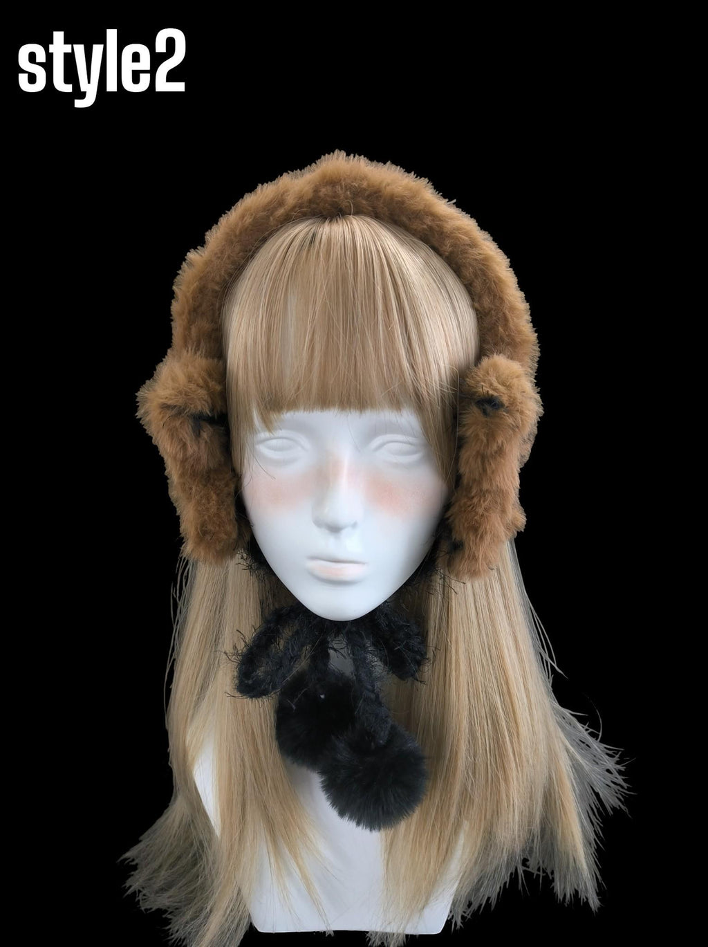 StellarPride Brown & Black Star Crochet Ear Warmer Handmade Boho