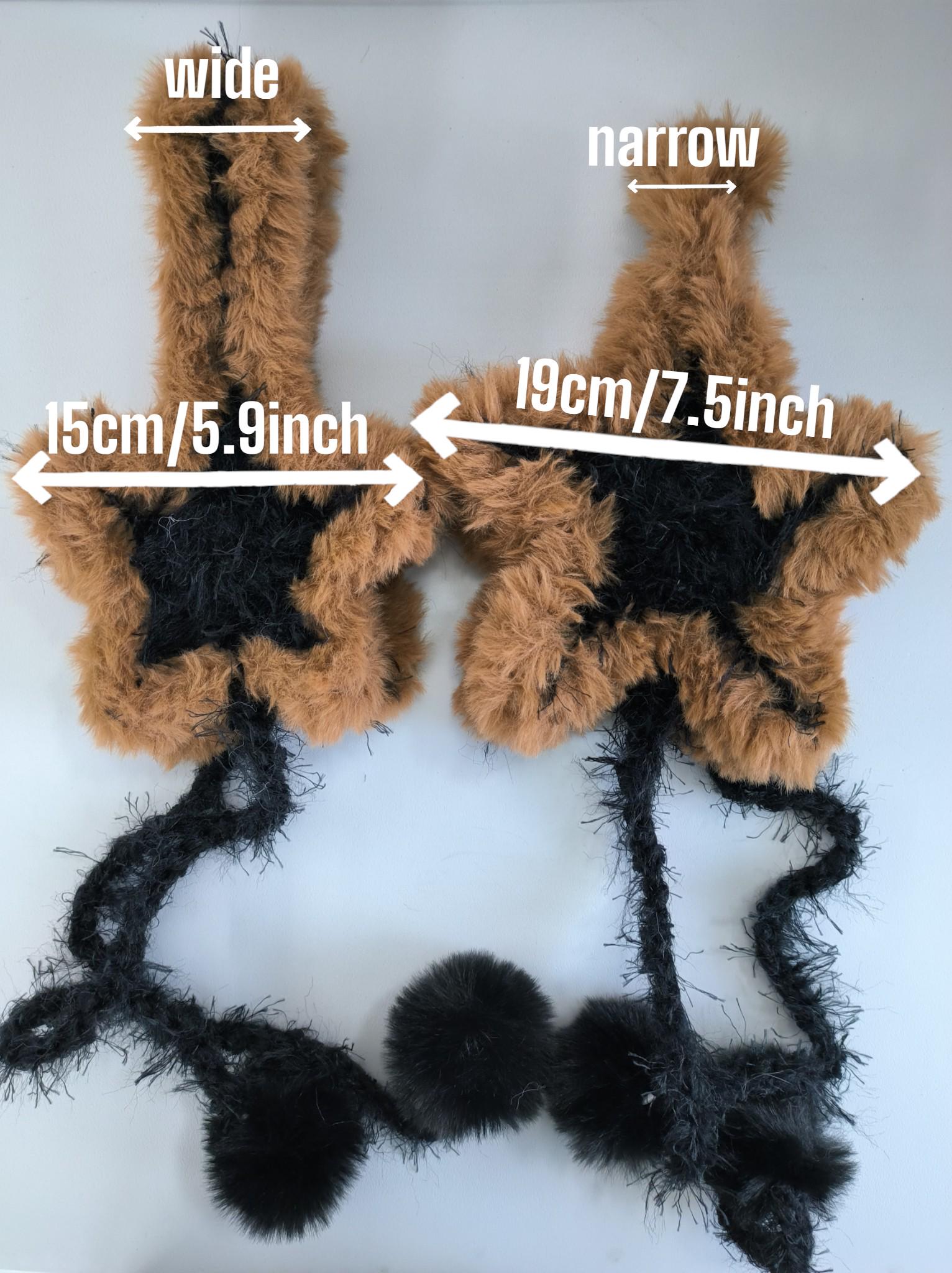 StellarPride Brown & Black Star Crochet Ear Warmer Handmade Boho