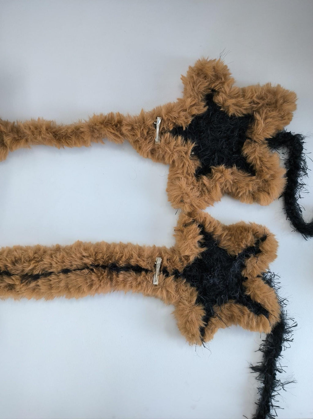 StellarPride Brown & Black Star Crochet Ear Warmer Handmade Boho