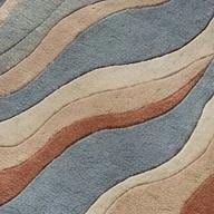 RugverseCreations Wavy Edge Hand-Tufted Wool Area Rug Retro 70s