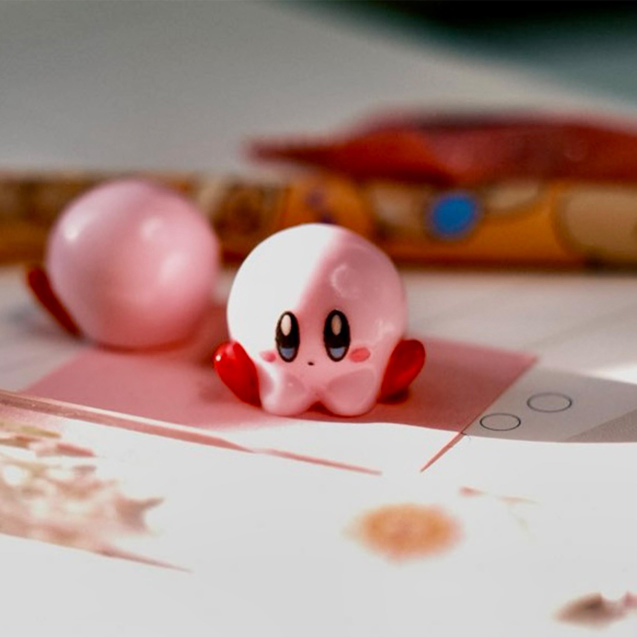 VanillaStarCafe Bubbly Kirby and Sparkling Shimmer Kirby Handmade Resin Charm