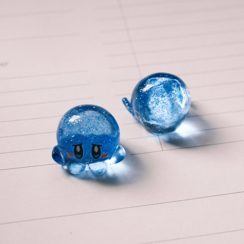 VanillaStarCafe Bubbly Kirby and Sparkling Shimmer Kirby Handmade Resin Charm