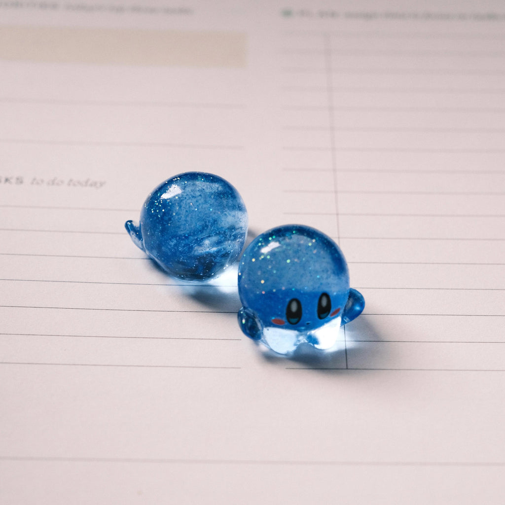 VanillaStarCafe Bubbly Kirby and Sparkling Shimmer Kirby Handmade Resin Charm