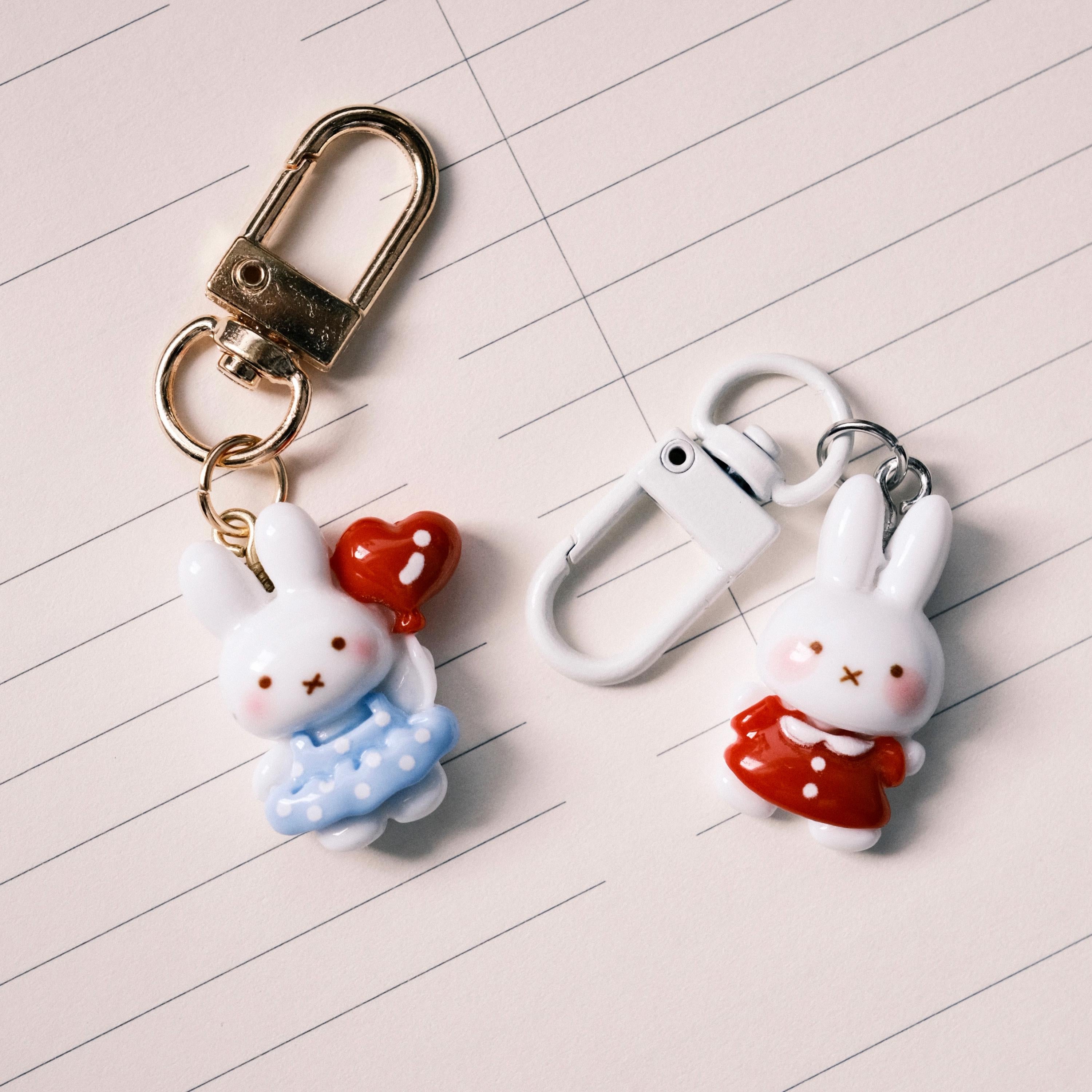 VanillaStarCafe Sunshine Miffy Charm Keychain 1 Inch Plastic