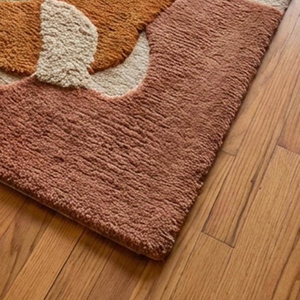 RugverseCreations Handmade Tufted Abstract Rug Organic Shapes Wool Carpet
