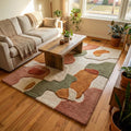 RugverseCreations Handmade Tufted Abstract Rug Organic Shapes Wool Carpet