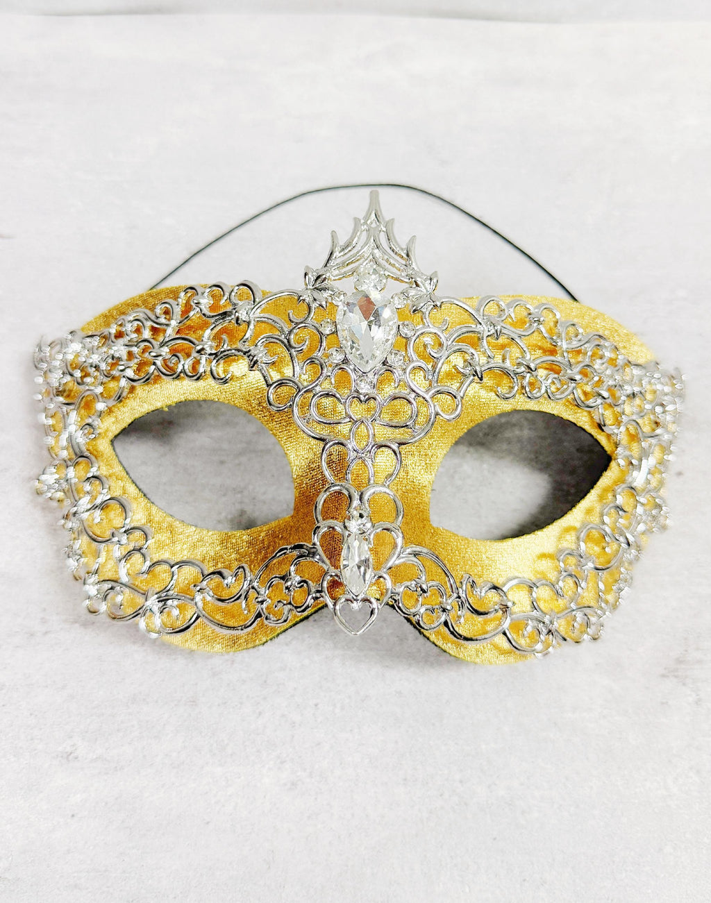 HappyJewelryWorld Silver And Blue Detachable Masquerade Mask Crystal Alloy