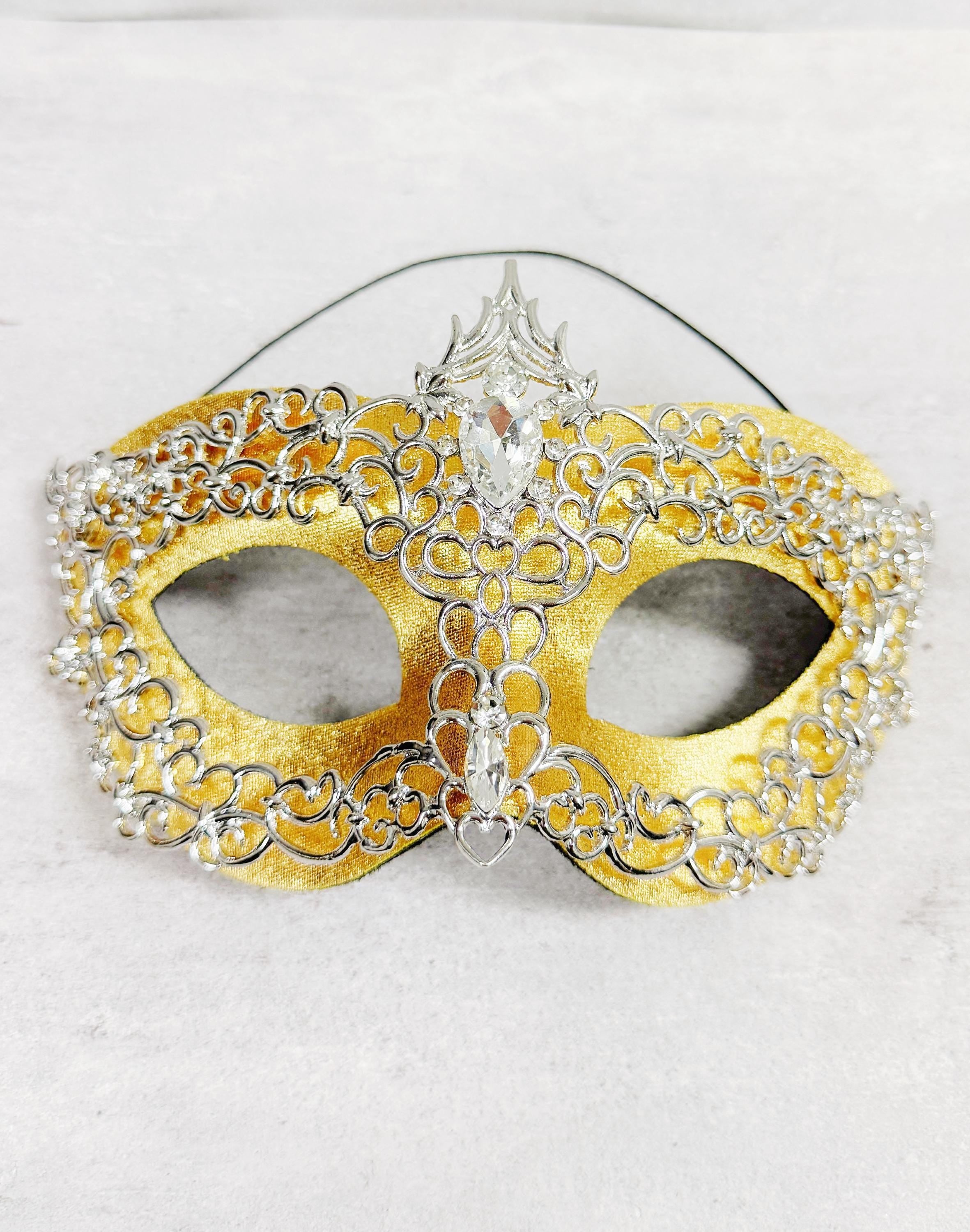 HappyJewelryWorld Silver And Blue Detachable Masquerade Mask Crystal Alloy