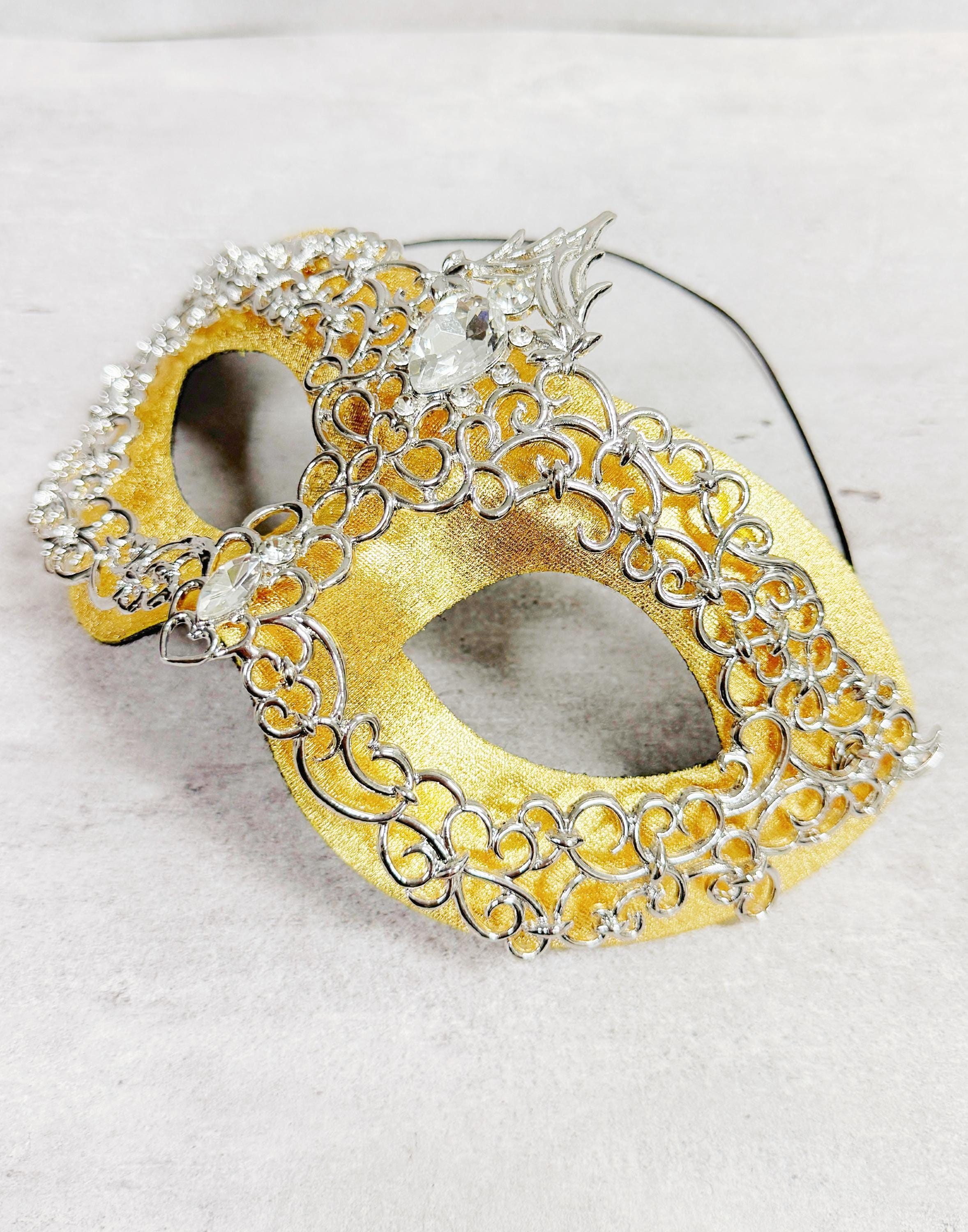 HappyJewelryWorld Silver And Blue Detachable Masquerade Mask Crystal Alloy