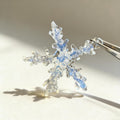 MourningGardenStudio Lampwork Glass Snowflake Pendant Handmade Clear Charm
