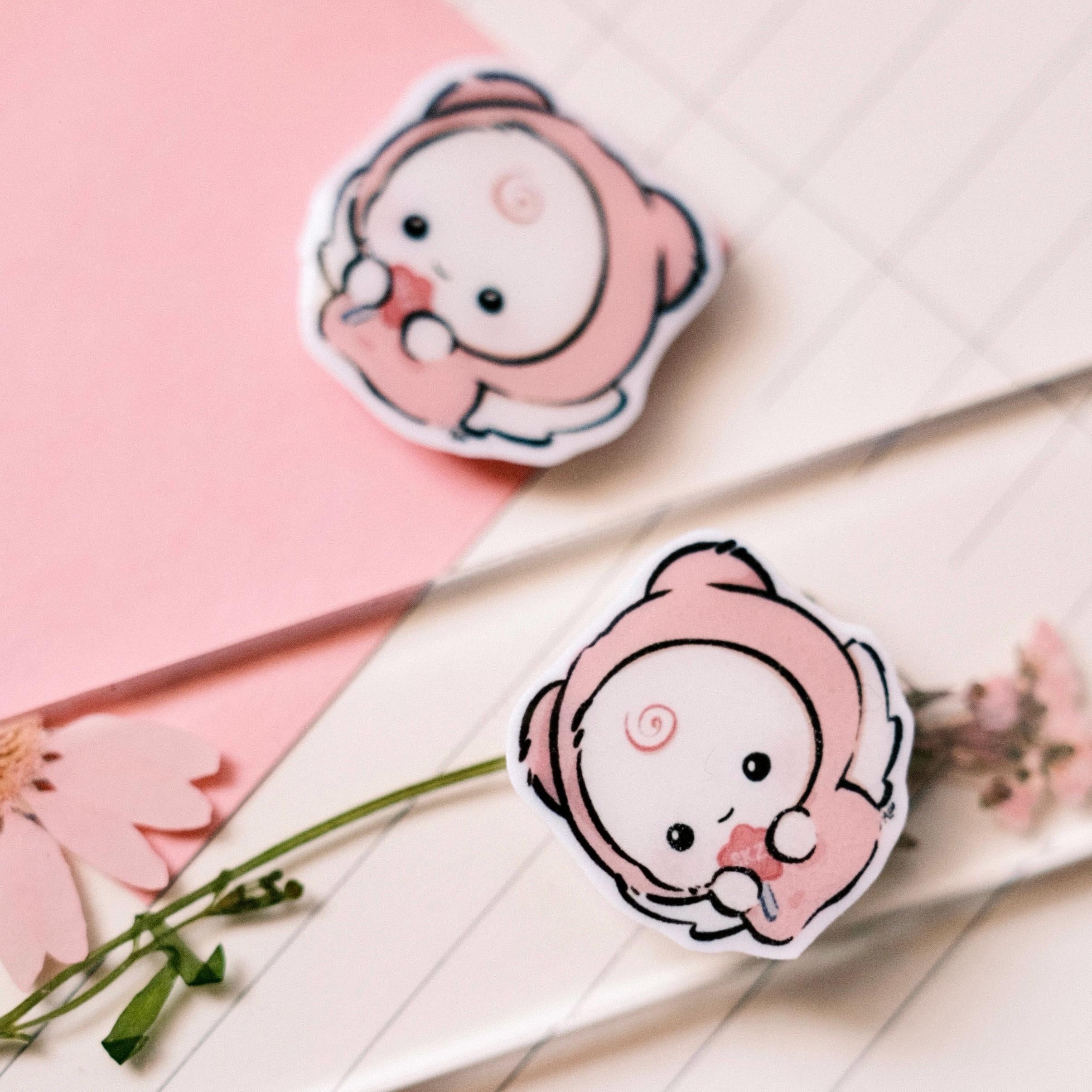 VanillaStarCafe STAY With Your Wings Resin Charm Keychain 1in