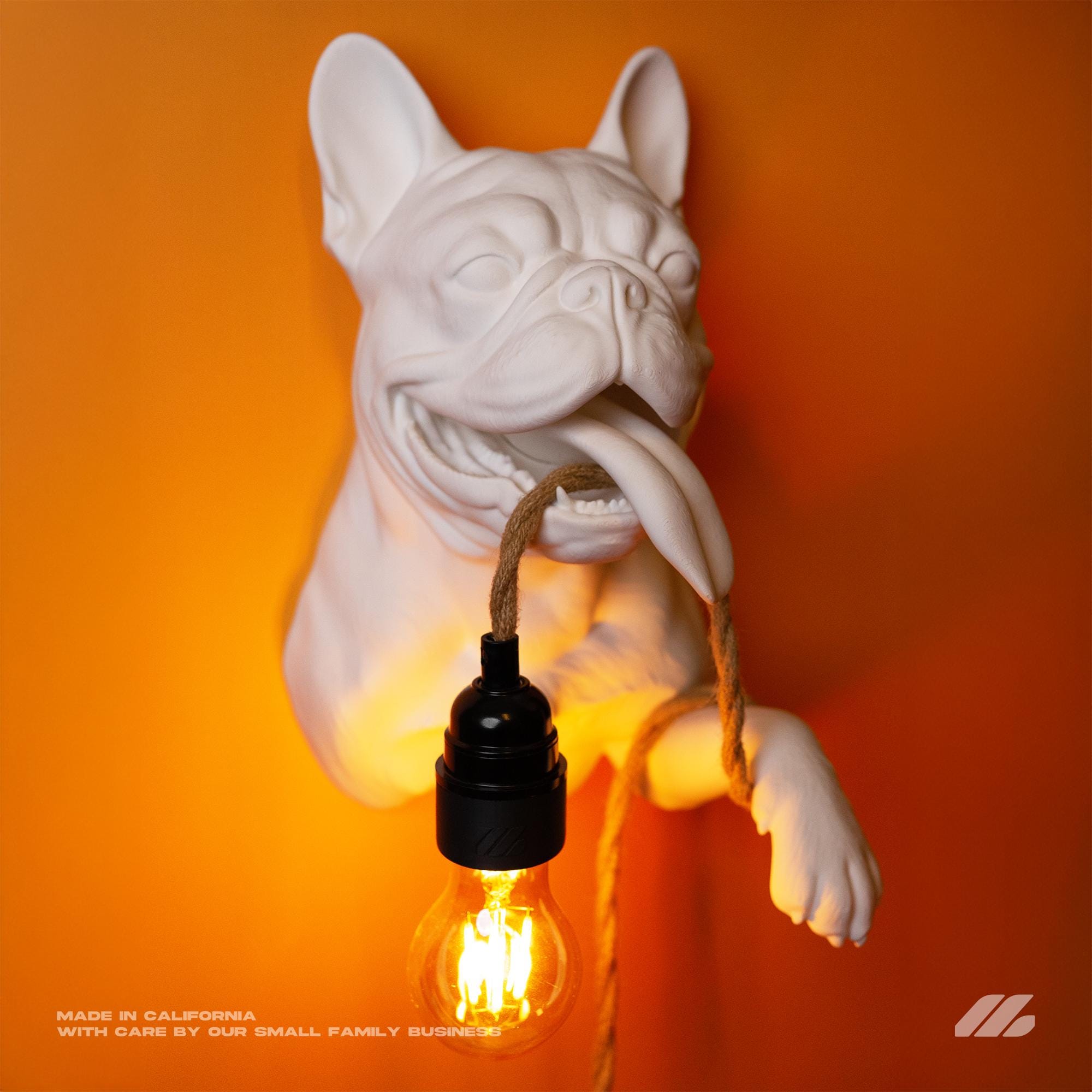 French Bulldog Wall Lamp, Dog Lover Art Sconce | Modern Home Decor