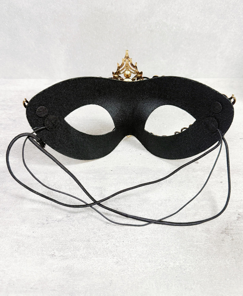 Gold Black Rhinestone Men's Masquerade Mask 2 in 1 Venetian