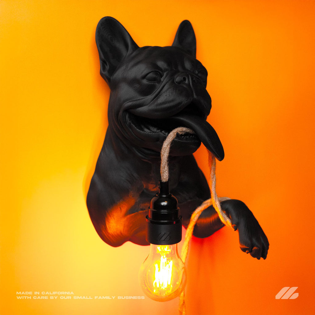 April16studio Black French Bulldog Wall Lamp 12in PLA