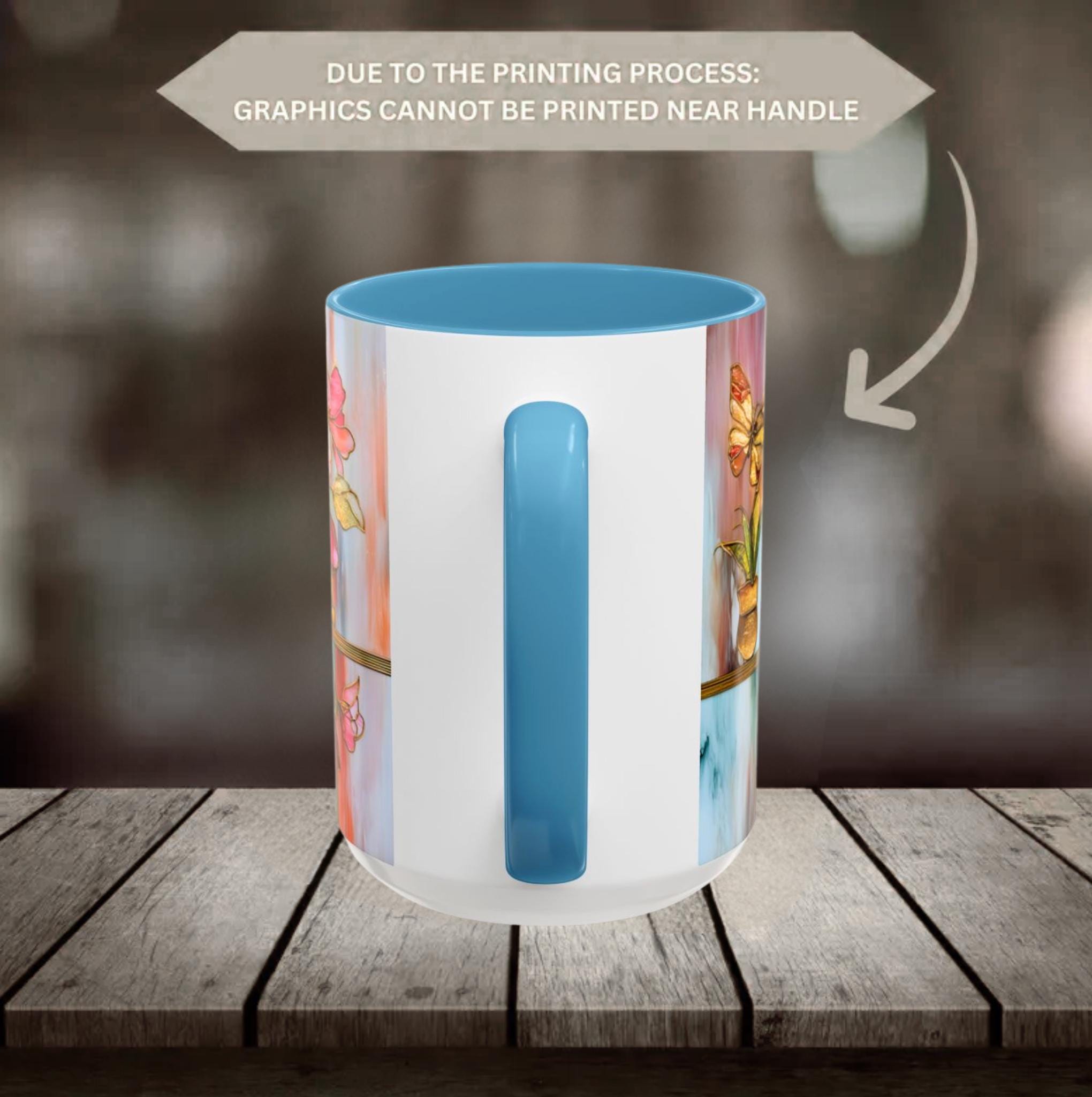 LELORESTORE Floral Bookshelf Mug, Bookish Coffee Cup