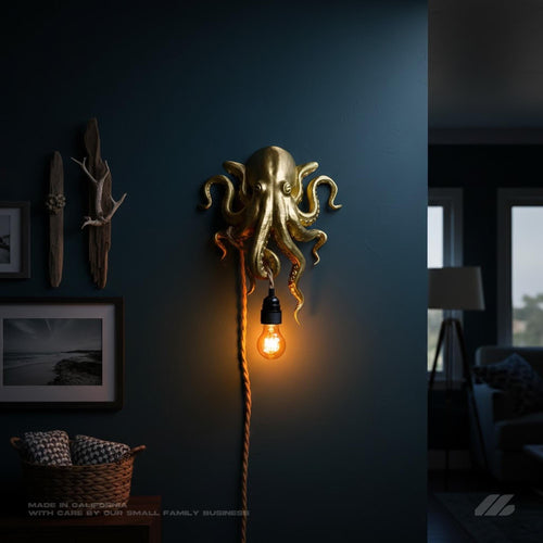 April16studio Gold Octopus Wall Sconce 13x16in Gold