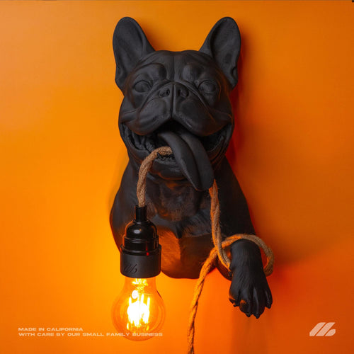 April16studio Black French Bulldog Wall Lamp 12in PLA