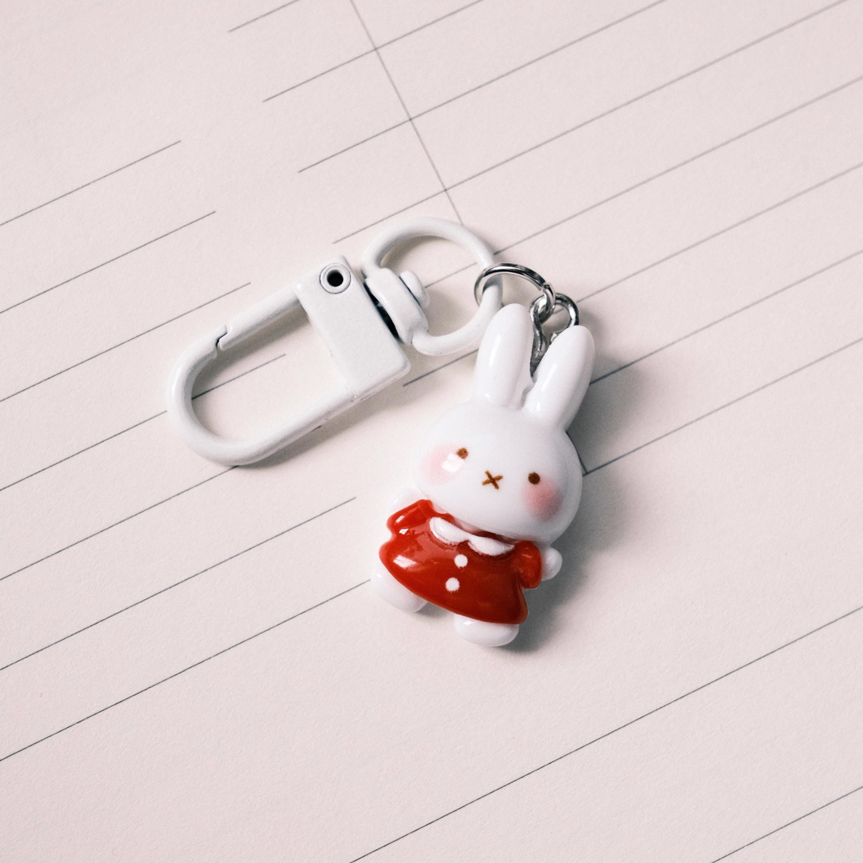 VanillaStarCafe Sunshine Miffy Charm Keychain 1 Inch Plastic