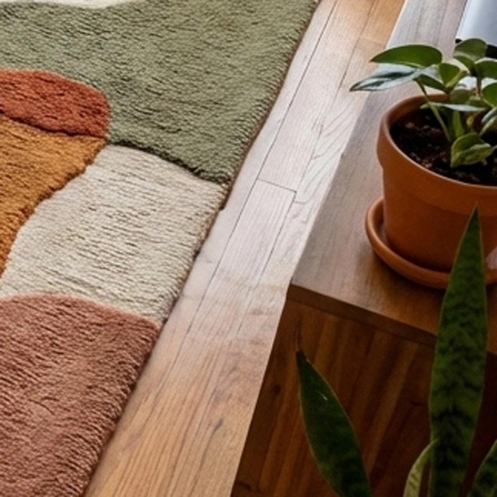 RugverseCreations Handmade Tufted Abstract Rug Organic Shapes Wool Carpet