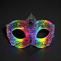 HappyJewelryWorld Men's Rainbow Alloy Rhinestone Masquerade Mask