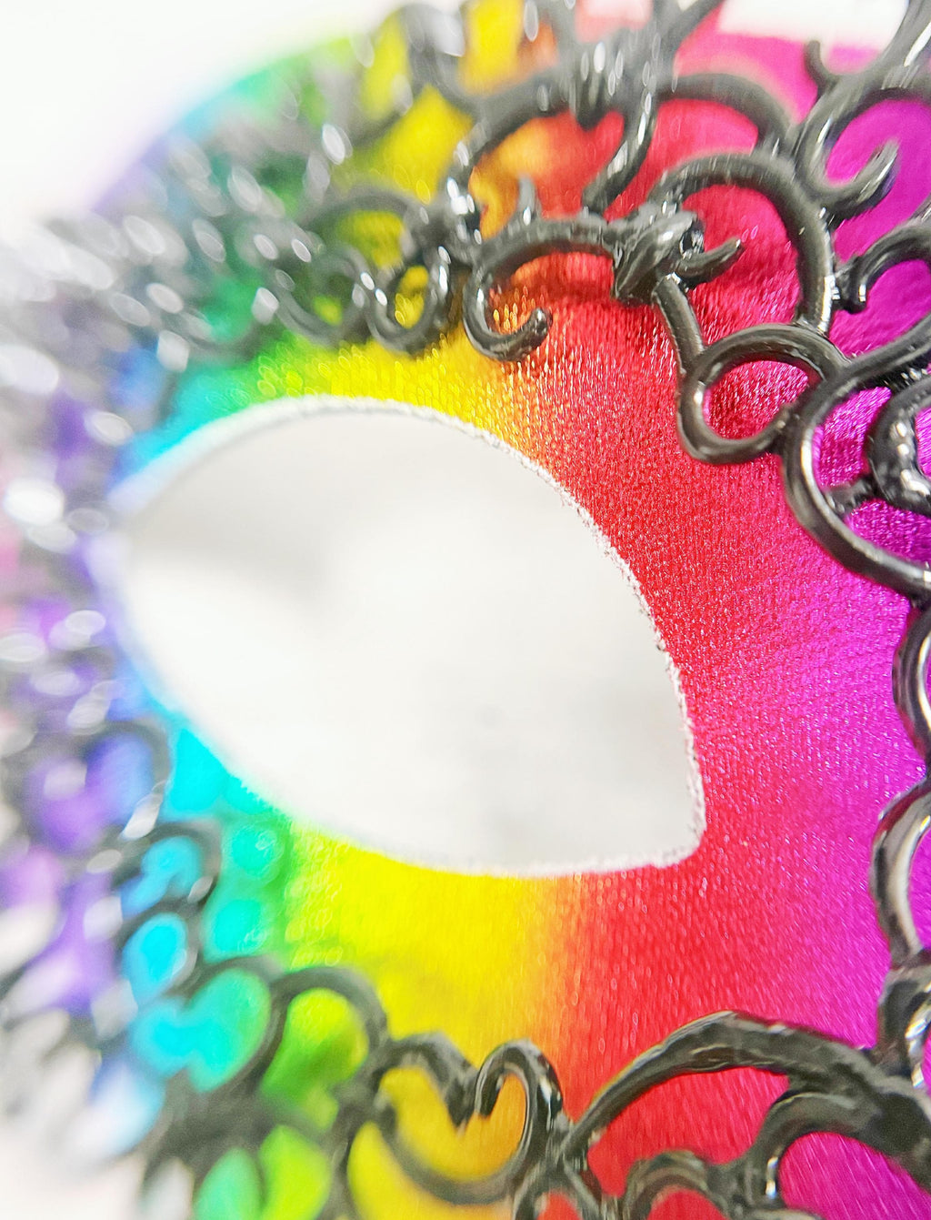 HappyJewelryWorld Men's Rainbow Alloy Rhinestone Masquerade Mask
