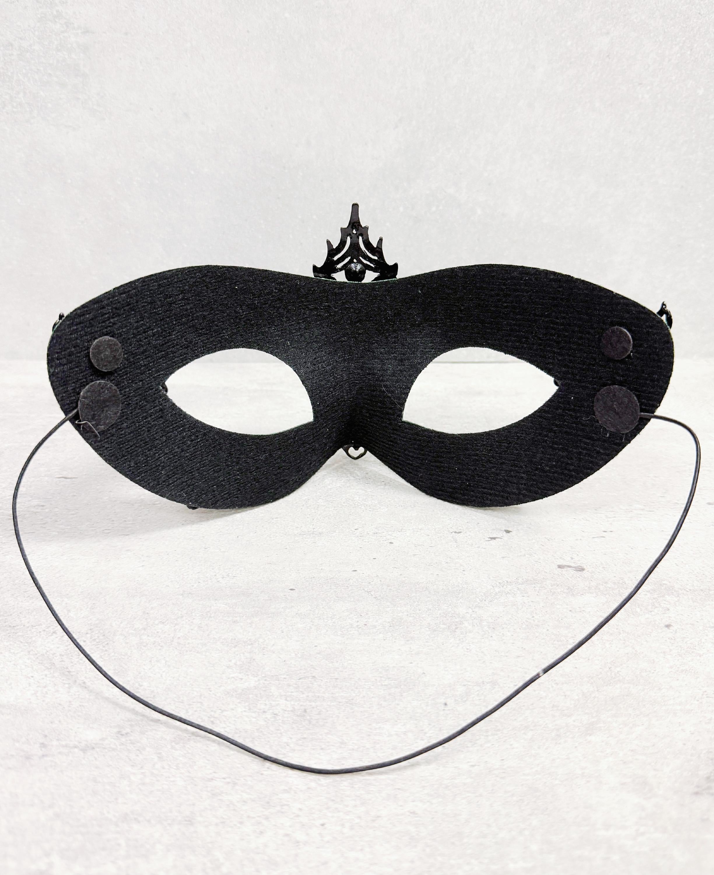 Men's Black Green Masquerade Mask, Alloy Rhinestone Venetian Ball Party Wear