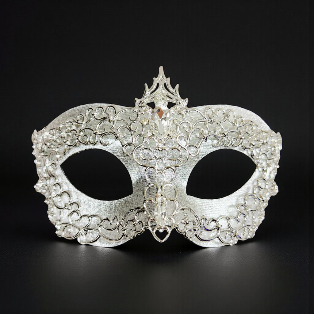 HappyJewelryWorld Silver Masquerade Mask
