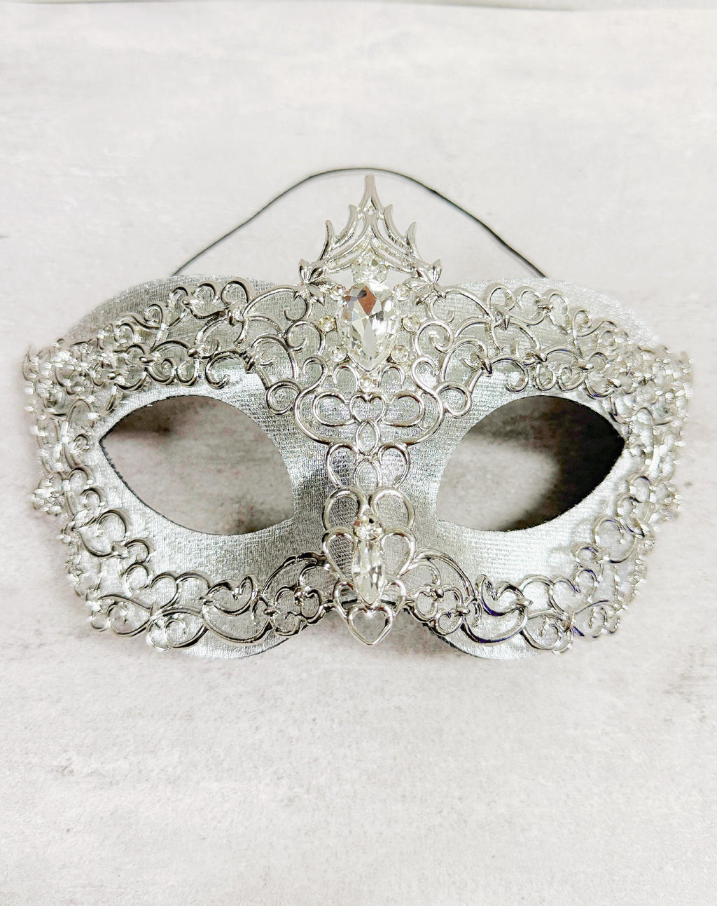 HappyJewelryWorld Silver Masquerade Mask