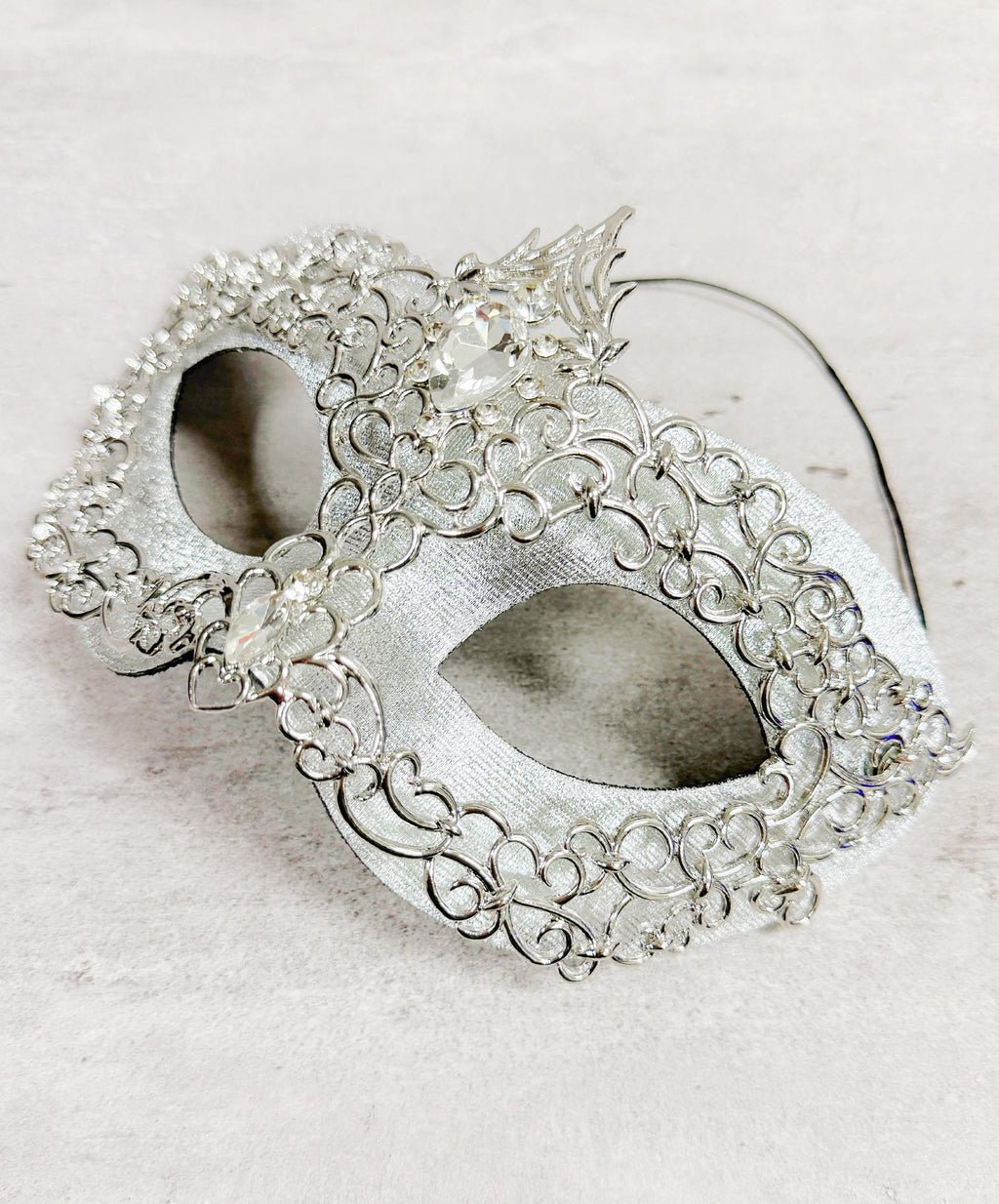 HappyJewelryWorld Silver Masquerade Mask