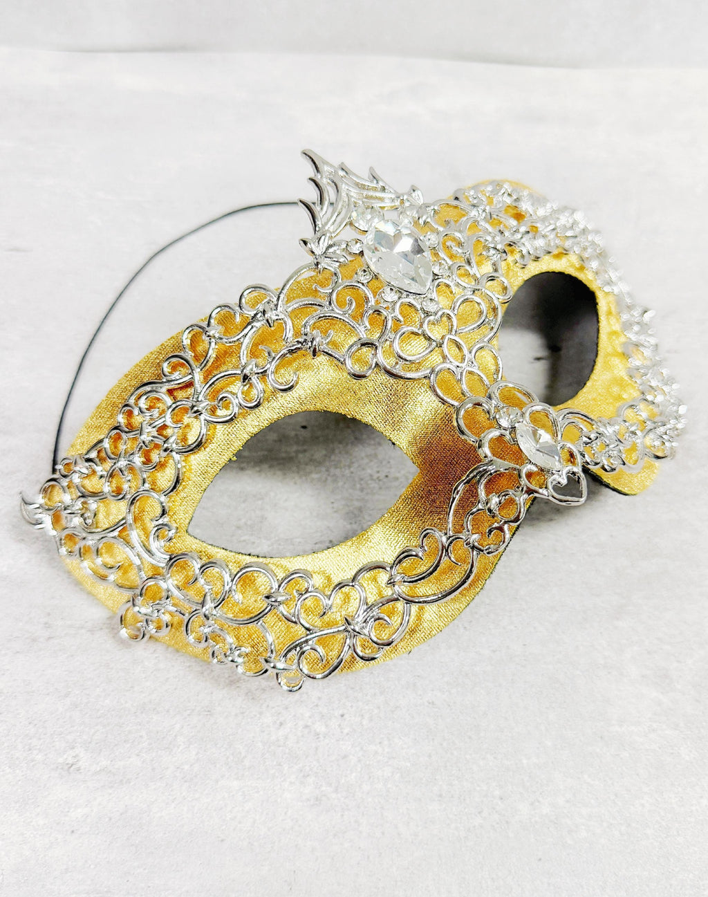 HappyJewelryWorld Silver And Blue Detachable Masquerade Mask Crystal Alloy