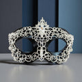 Silver Masquerade Mask with Crystal Rhinestones Silver and Black