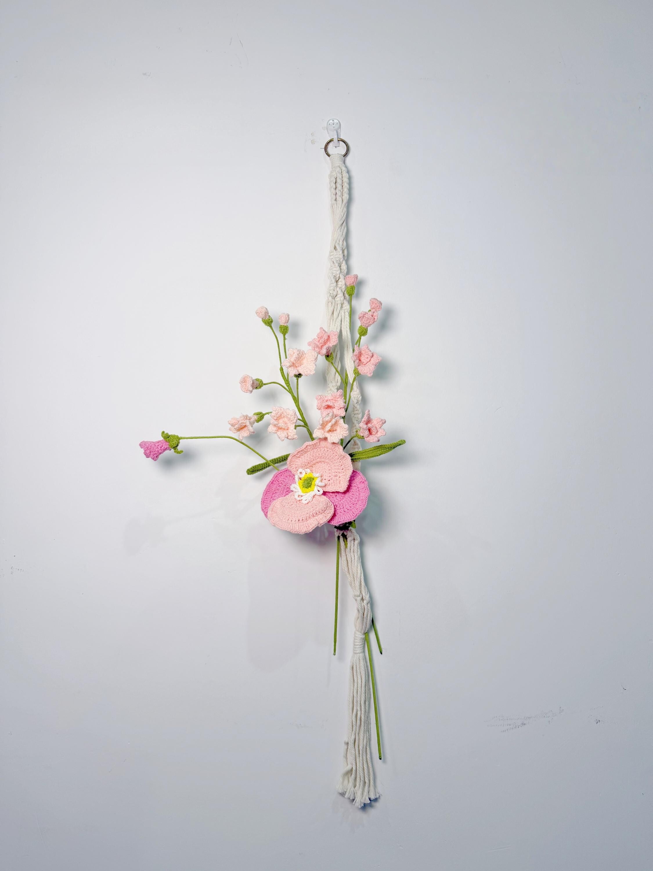 CrochetRecipe Crochet Flower Bouquet Macrame Wall Hanging Natural Cotton