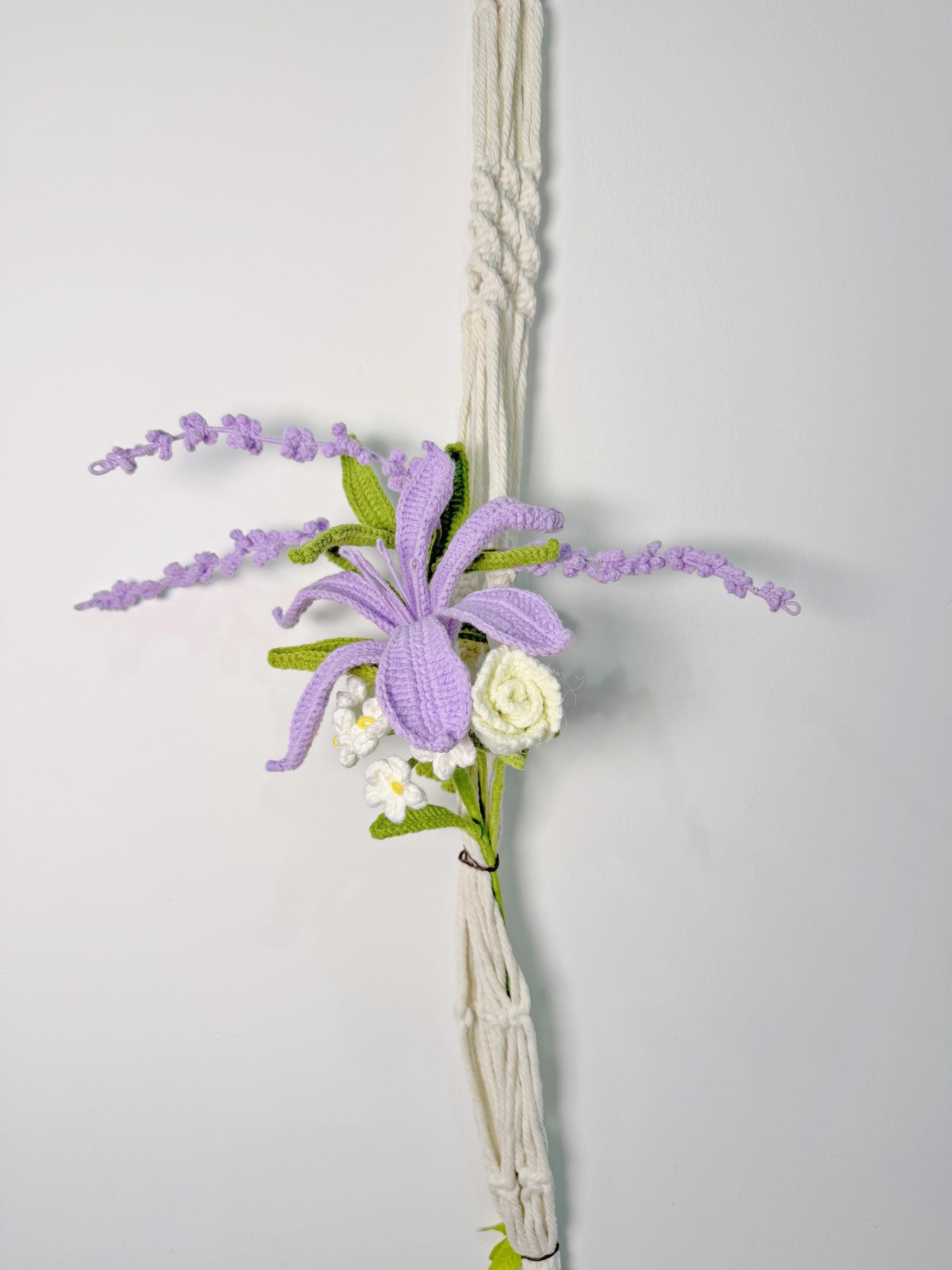 CrochetRecipe Crochet Flower Bouquet Macrame Wall Hanging Natural Cotton