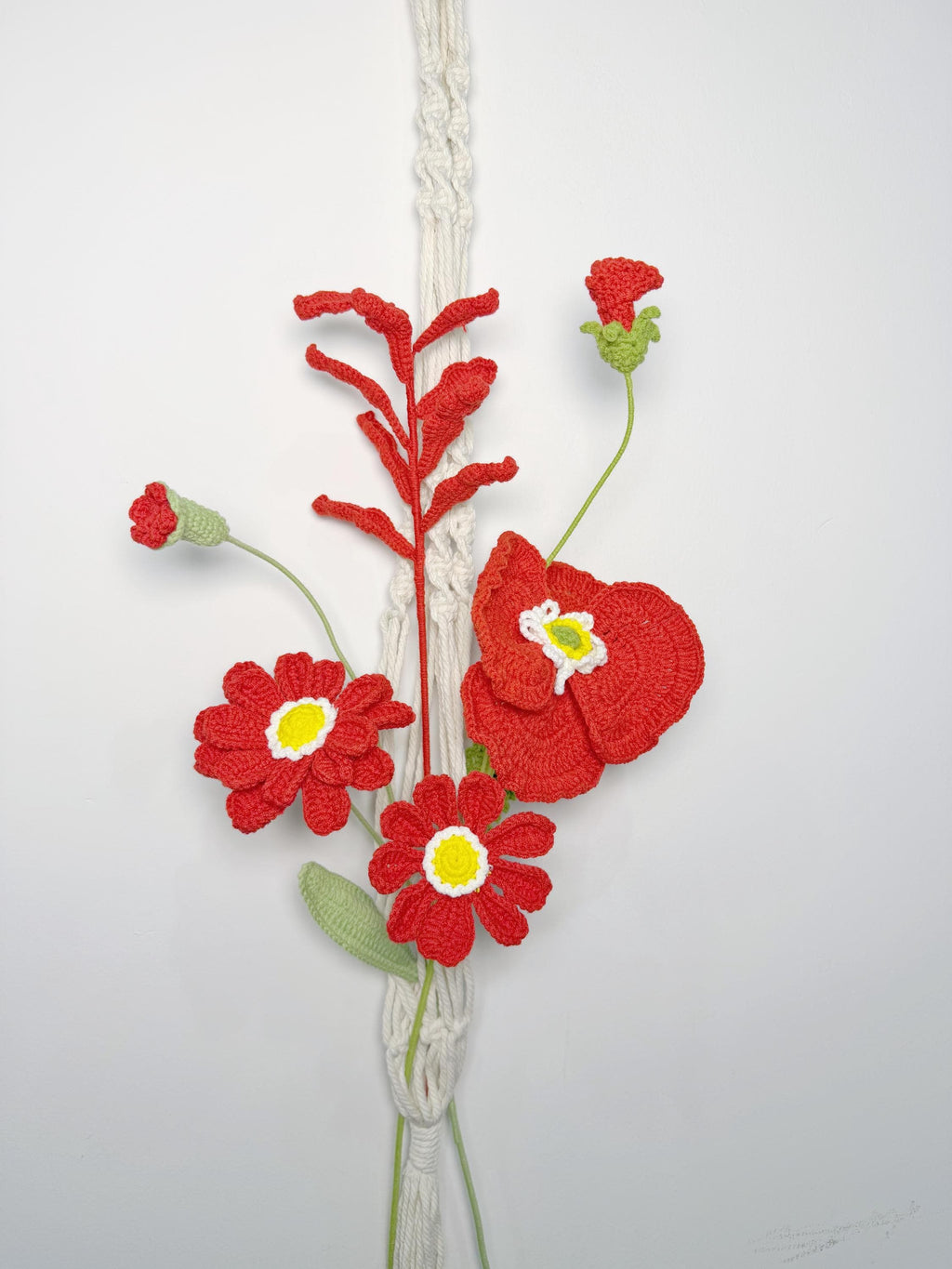 CrochetRecipe Crochet Flower Bouquet Macrame Wall Hanging Natural Cotton