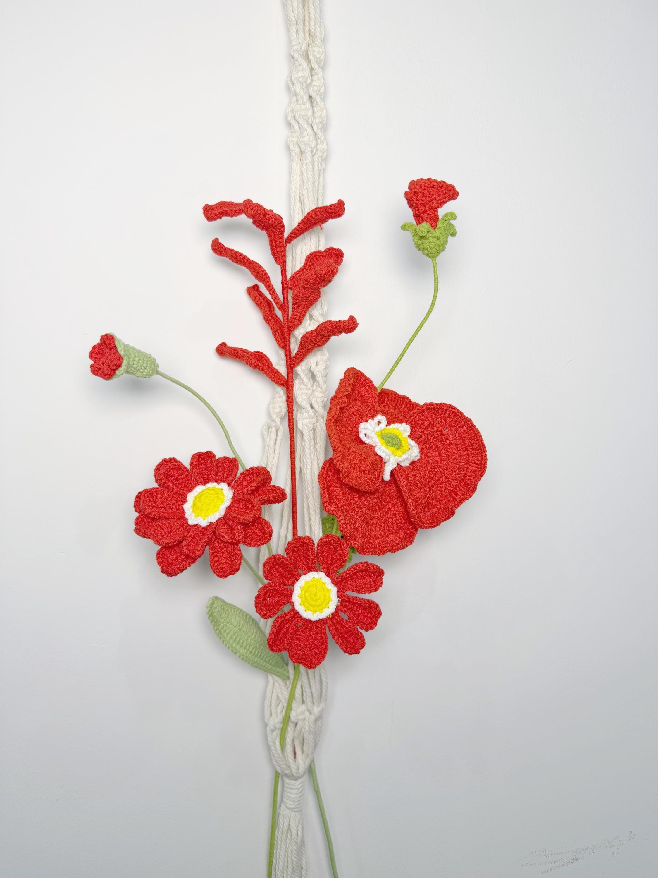 CrochetRecipe Crochet Flower Bouquet Macrame Wall Hanging Natural Cotton