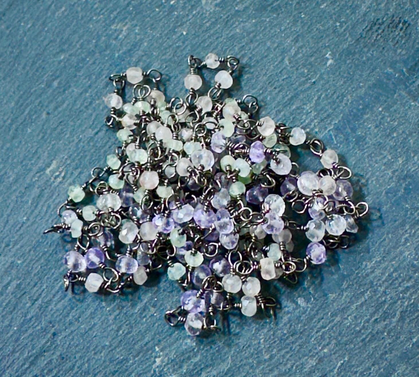 MossberryandStone Fluorite Pendant Necklace with Swarovski Crystal Drop