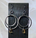 MossberryandStone Citrine & Oxidized Sterling Silver Multi Hoop Earrings