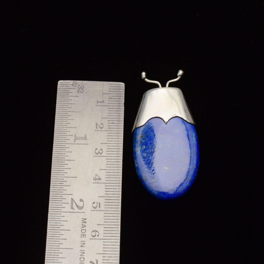 Lapis Lazuli Pendant Necklace: 925 Sterling Silver, Handmade Gemstone