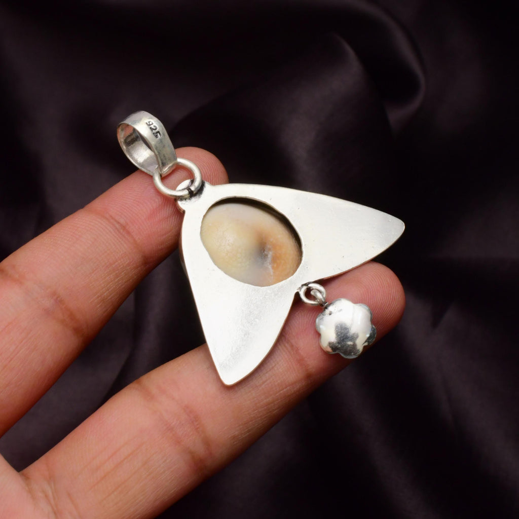 EkkJewels Handmade Shiva Eye Gemstone Pendant 925 Sterling Silver Necklace