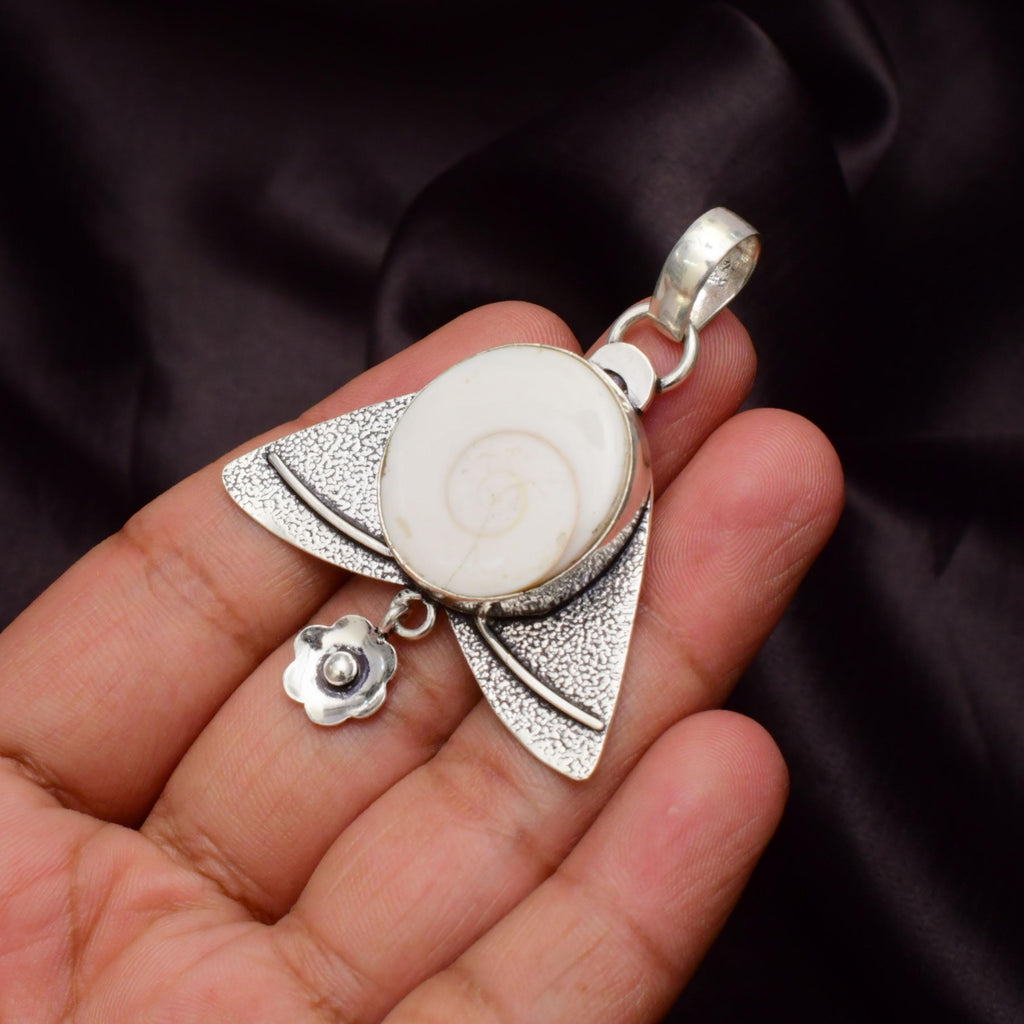 EkkJewels Handmade Shiva Eye Gemstone Pendant 925 Sterling Silver Necklace