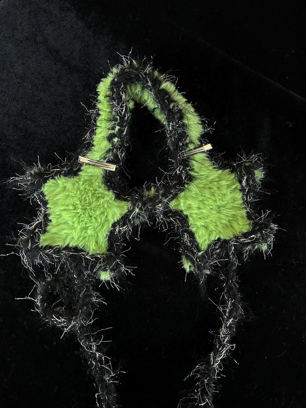 Neon Green Star Earmuffs Y2K Rave Festival Kawaii Ear Covers