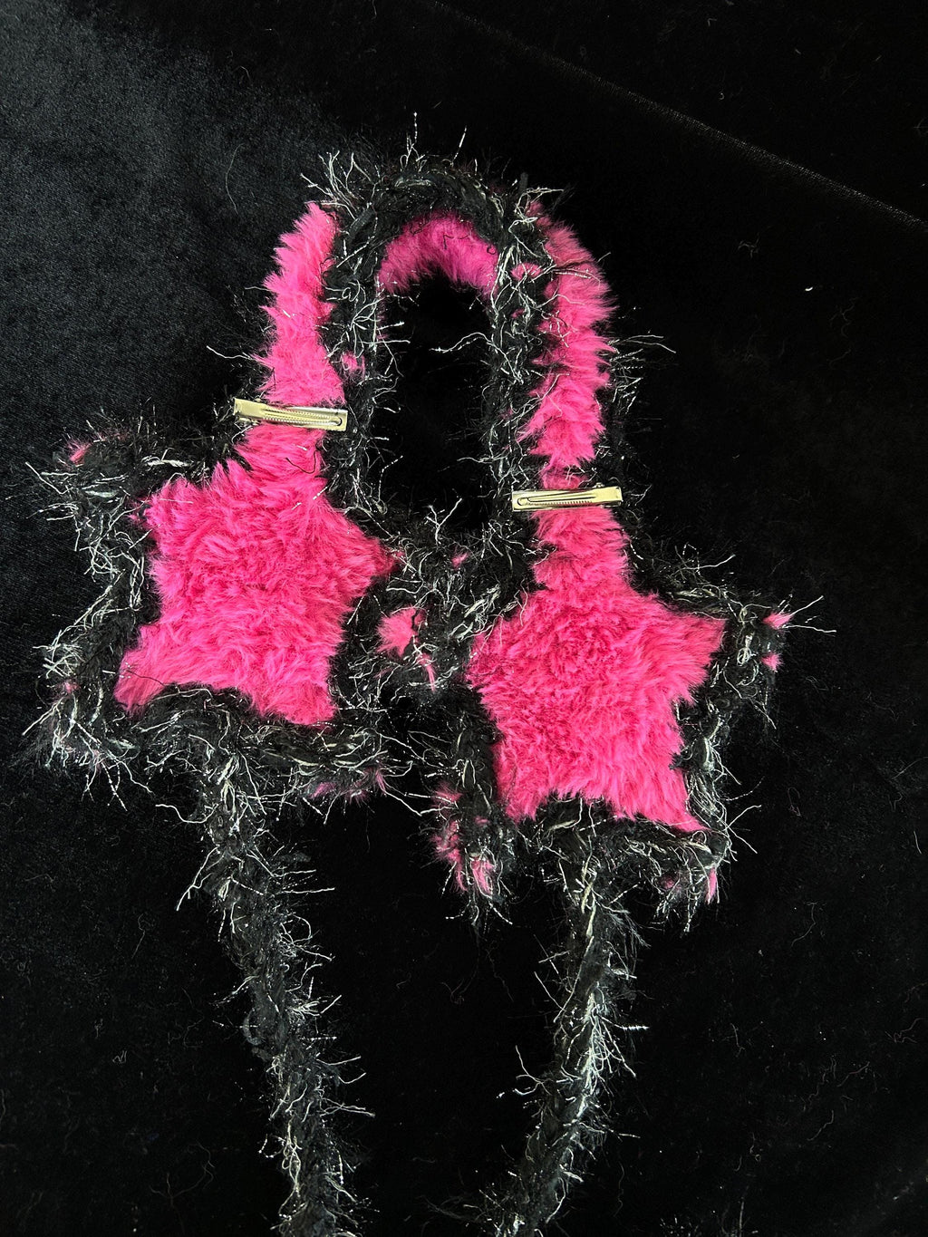 Hot Pink Star Earmuffs Y2K Rave Kawaii Festival Ear Covers