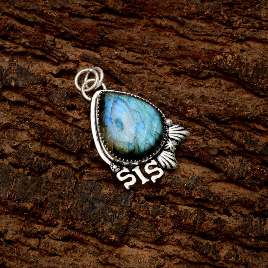Labradorite Gemstone 925 Sterling Silver SIS Handmade Pendant Necklace